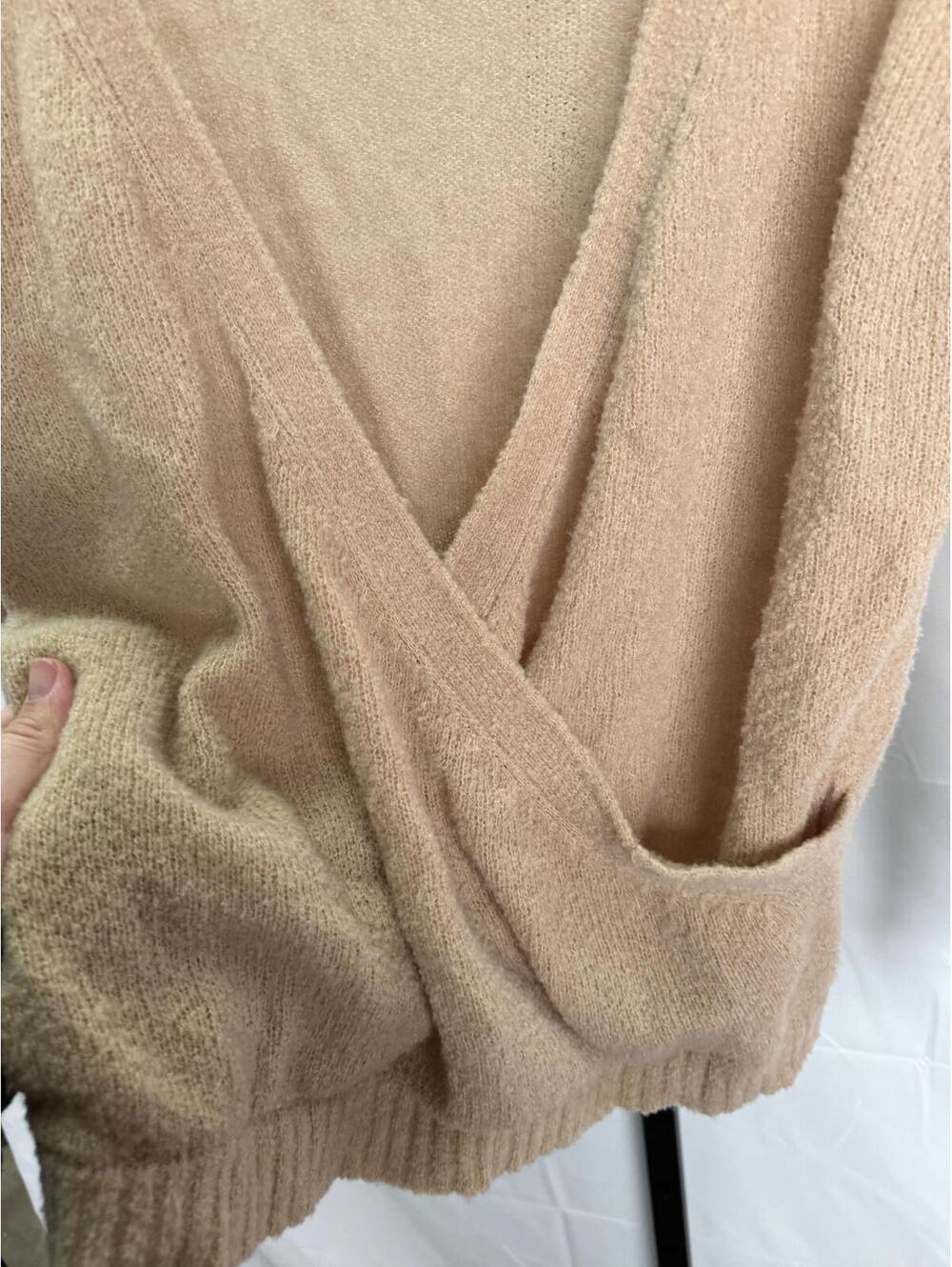 Toad & Co Women's Beige Wrap Sweater XS Wool Blend - Picture 8 of 9